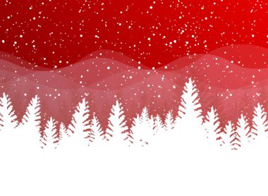 Christmas kış kırmızı zemin üzerine. Beyaz kar kar tanesi o ile