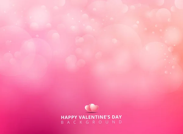 Pink background with bokeh blurred soft and light. Happy Valenti — Stock Vector