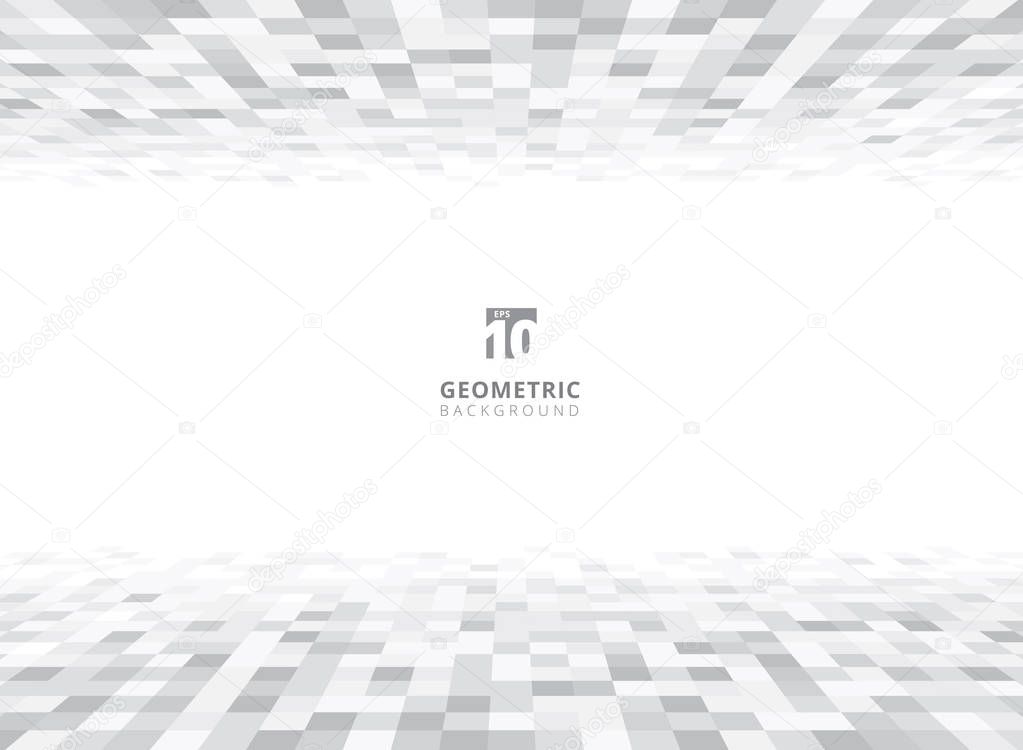 Abstract squares geometric gray and white perspective background