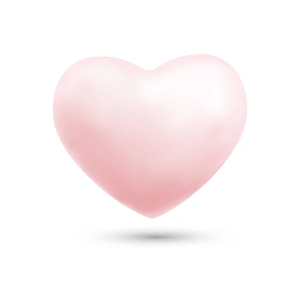 Feliz día de San Valentín con símbolo 3d balon corazón rosa aislado o — Vector de stock