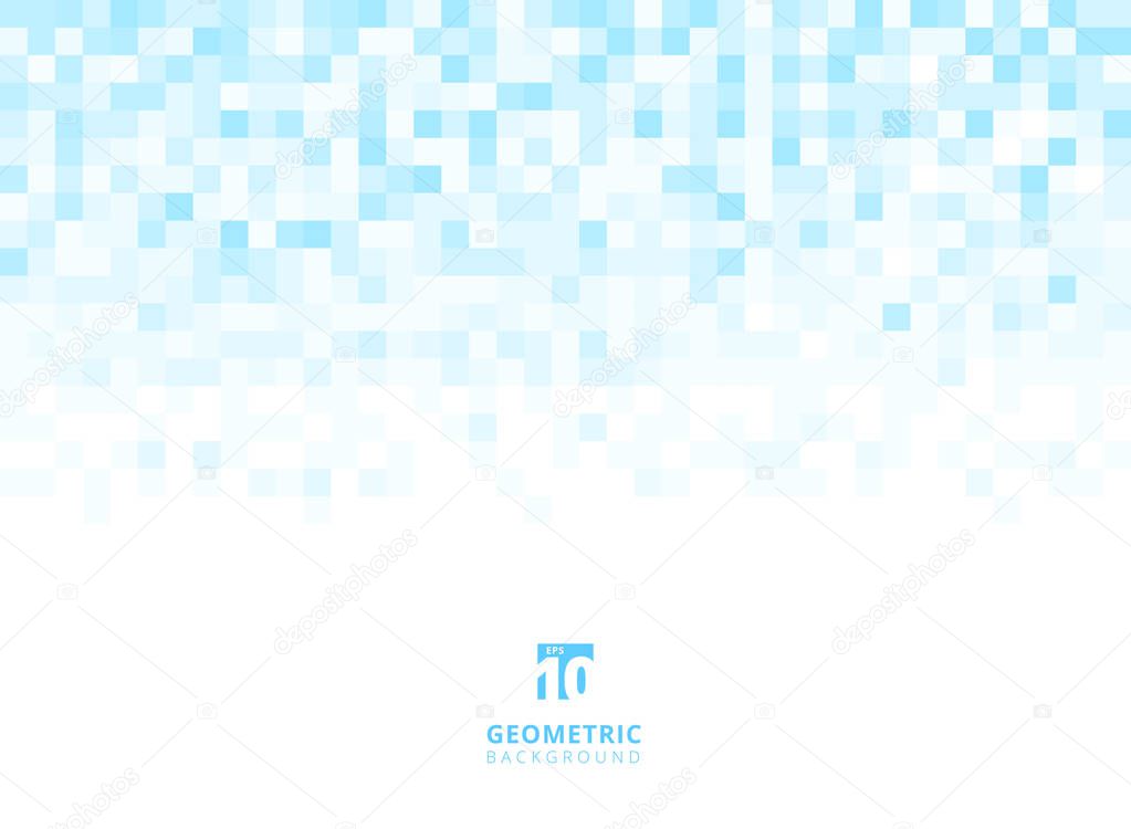 Abstract squares geometric light blue background with copy space