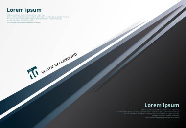 şablonu şirket kavramı koyu mavi siyah gri ve beyaz contra