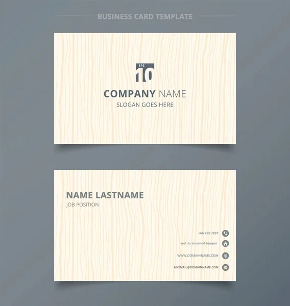 Δημιουργική επαγγελματική κάρτα και όνομα κάρτας ελαφρύς καφέ πρότυπο ξύλο ΒΑ — Διανυσματικό Αρχείο