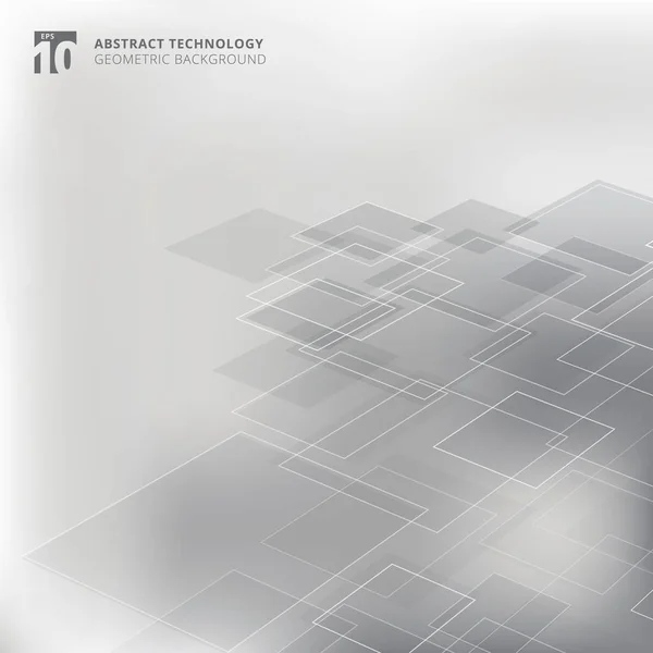 Abstrakte geometrische Quadrate formen Muster perspektivische Technologie — Stockvektor