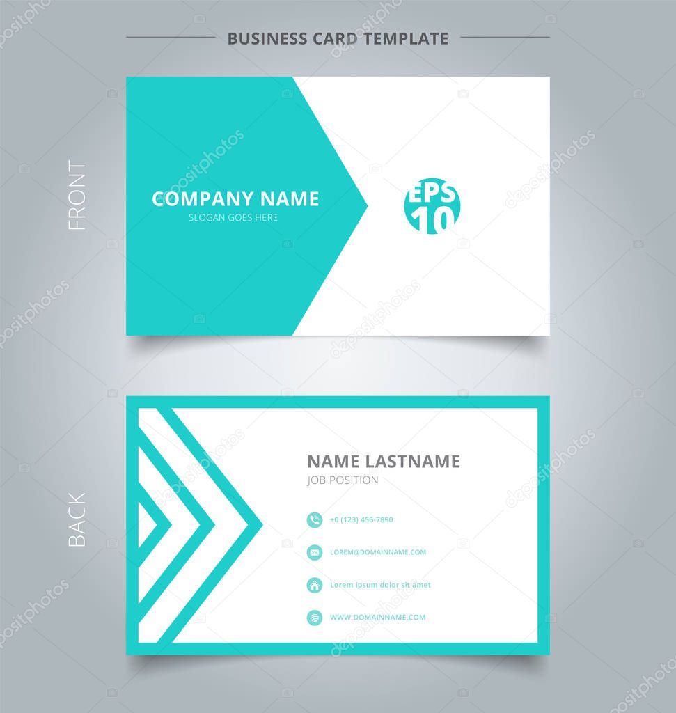 Creative business card and name card template green and white tr