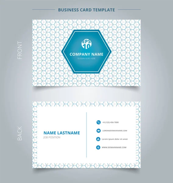 Creative business card and name card template geometric blue, gr — Stock Vector