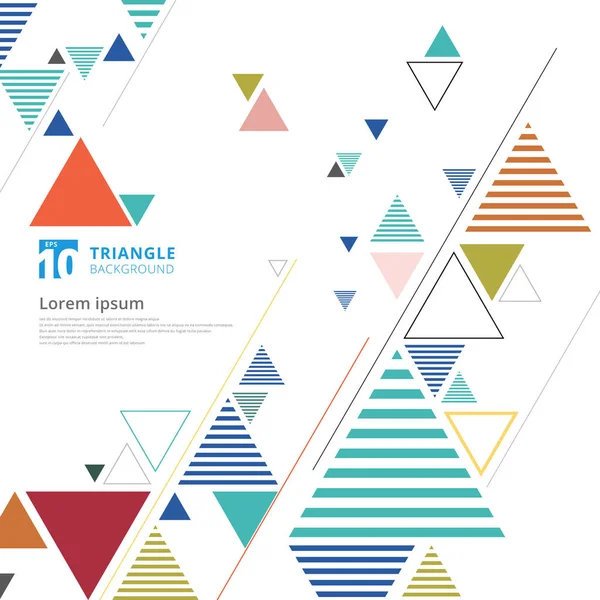 Diseño de composición de triángulo colorido abstracto sobre fondo blanco — Vector de stock