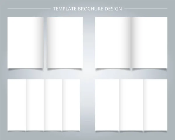 Ensemble de modèles de brochure page blanche sur fond blanc . — Image vectorielle