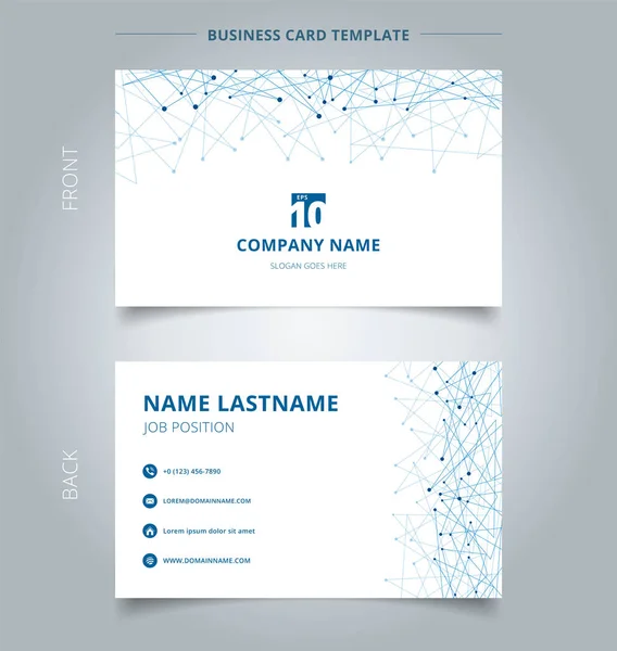 Creative business card and name card template  technology blue m — Stock Vector