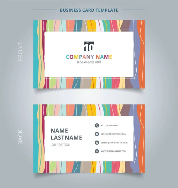 Creative business card and name card template colorful pastels v — Stock Vector