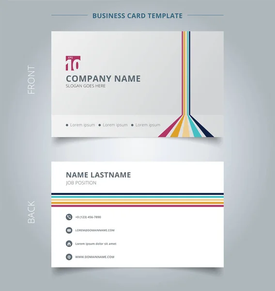 Creative business card and name card template lines vertical hor — Stock Vector