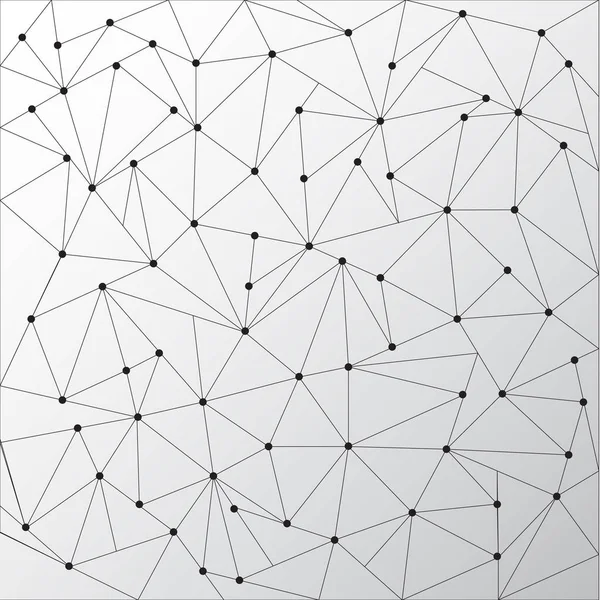 Абстрактні контури трикутників з точками з'єднуються на білому фоні — стоковий вектор