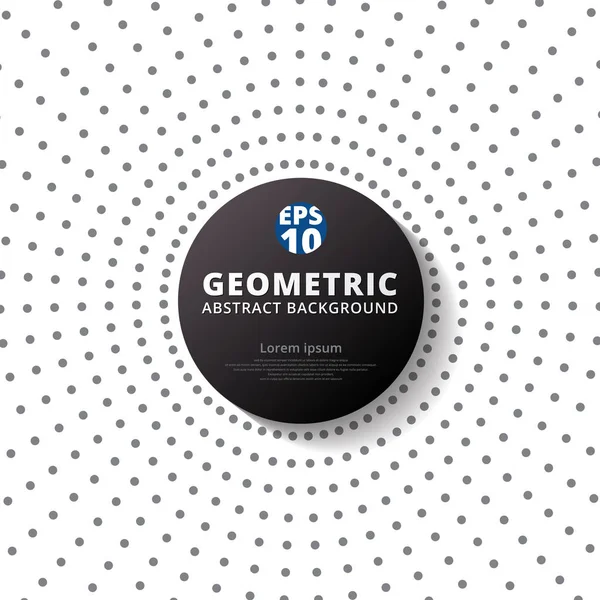 Abstrato cor cinza pontos padrão raio meio-tom com circo preto — Vetor de Stock