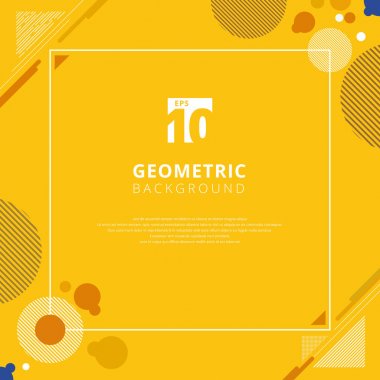 Sarı hardal soyut kahverengi daire geometrik desen tasarım