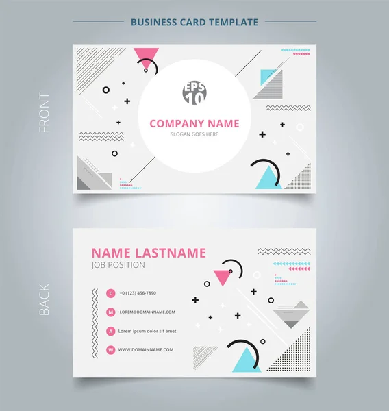 Creative business card and name card template geometric composit — Stock Vector