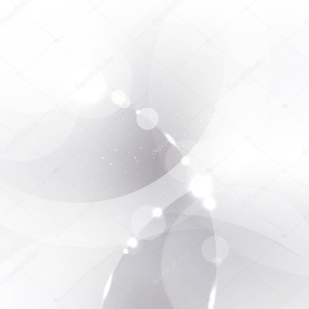 Abstract silver background with white and gray circles overlay a