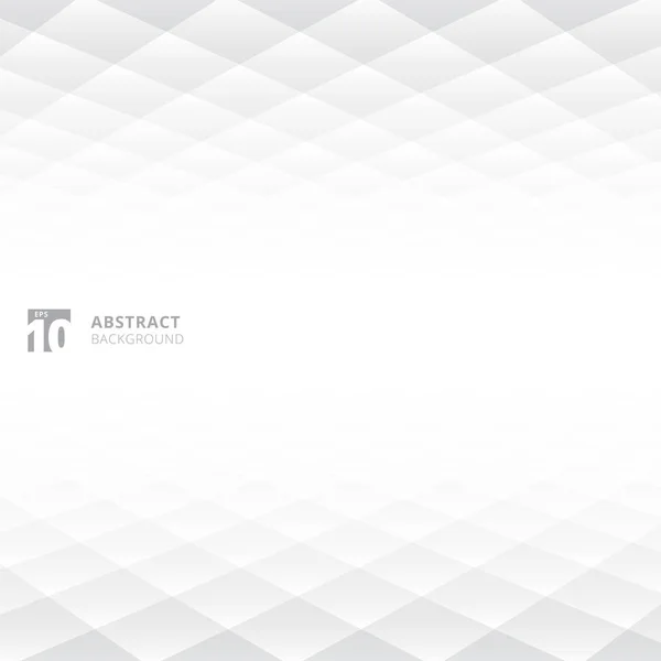 Astratto quadrati modello geometrico bianco e grigio prospettiva di colore — Vettoriale Stock