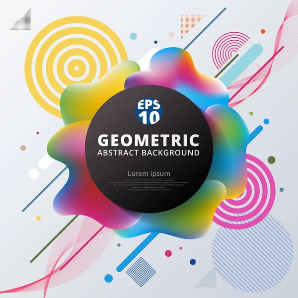 Abstrato 3d plástico colorido círculo geométrico padrão de design e — Vetor de Stock