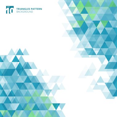 Mavi üçgen beyaz arka plan üzerinde geometrik soyut.