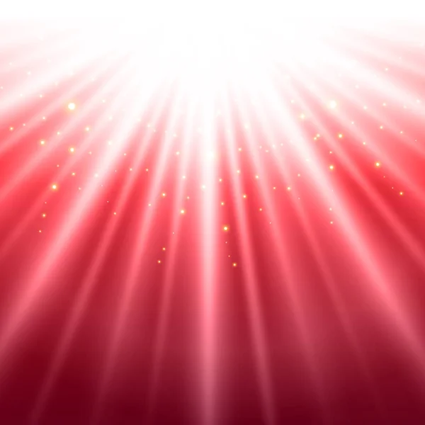 Abstract red shining light top magic with sparkling background. — Stock Vector