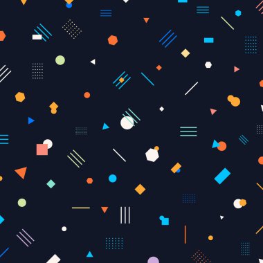 Soyut farklı geometrik şekiller desen daireler, üçgenler, 