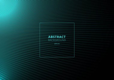 Siyah arkaplanda soyut çizgiler deseni yeşil floresan ve