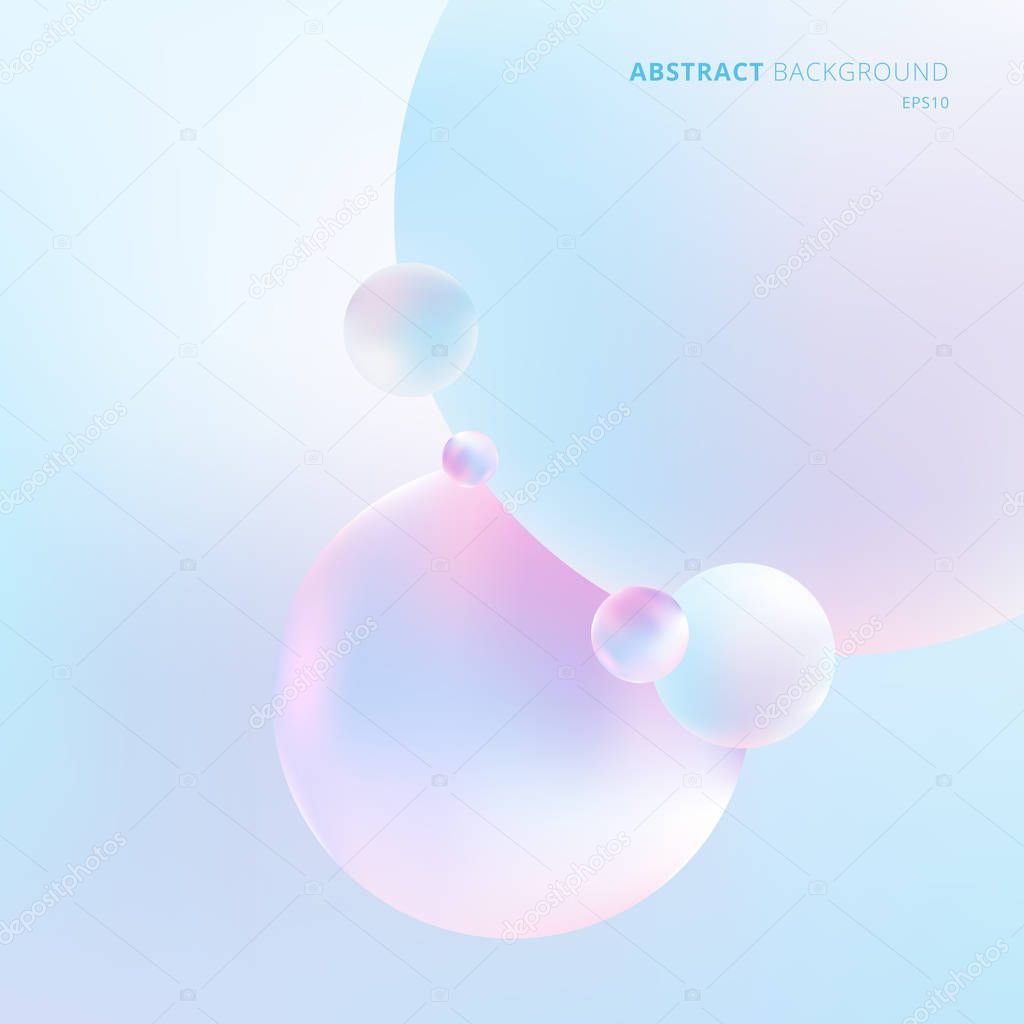 Abstract 3D liquid fluid circles pastel color beautiful backgrou