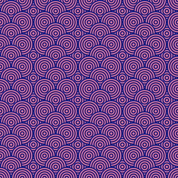 Rosa och blå cirklar sömlös mönster bakgrund och textur. — Stock vektor