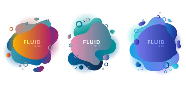 Conjunto de abstrato moderno fluido formas cor emblemas elemento gráfico — Vetor de Stock