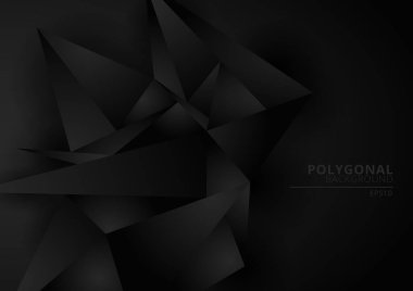 Abstract black geometric polygonal form background with space fo