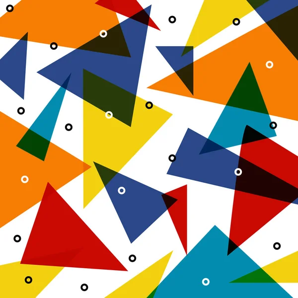 Abstrato padrão triângulo colorido sobreposição com elementos de círculo —  Vetores de Stock