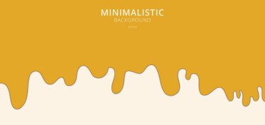 Beyaz arka planda soyut sarı sıvı damlası. Asgari düzeyde. Vektör illüstrasyonu