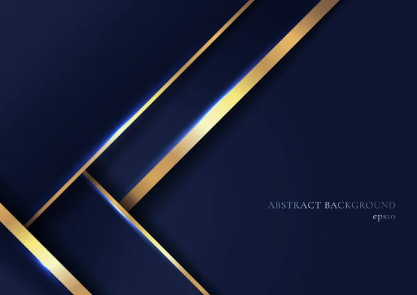 Abstrato Elegantes Camadas Sobreposição Geométrica Azul Com Listra Linha Dourada — Vetor de Stock