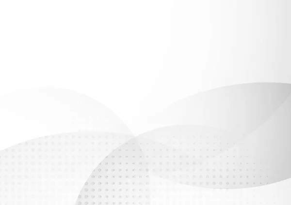 Cercle Abstrait Blanc Gris Chevauchant Avec Fond Demi Teinte Illustration — Image vectorielle