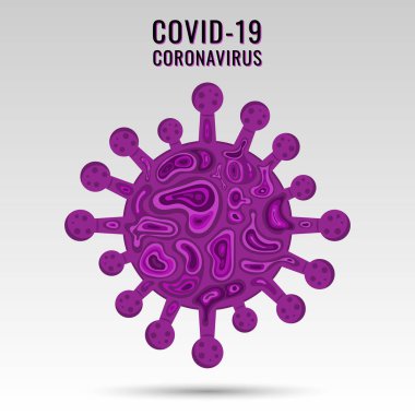 Coronavirus COVID-19 virüs sembolü ve simgesi. Çin patojen solunum yolu gribi covid virüs hücreleri. vektör illüstrasyonu