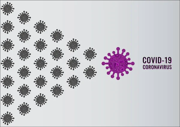 코로나 바이러스 Covid 바이러스 아이콘 병원체인 호흡기 인플루엔자와 공생하는 바이러스 — 스톡 벡터