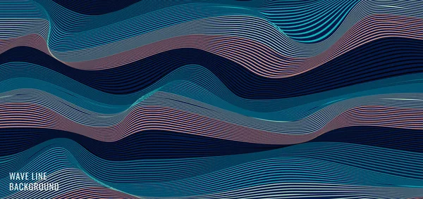 Résumé Rayé Ondulé Bleu Ondulé Lignes Motif Fond Texture Modèle — Image vectorielle