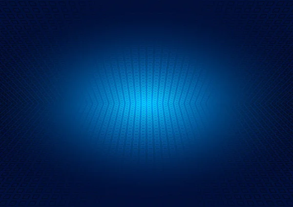 青い輝く背景に抽象的な視点グリッド 正方形のパターン照明効果 テクノロジーの未来的な概念 ベクターイラスト — ストックベクタ
