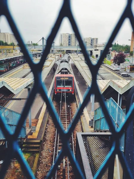 Trein Bij Station Frankrijk — Stockfoto