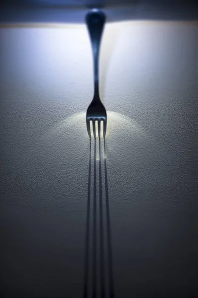 Closeup View Fork Throwing Shadow — Stock Photo, Image