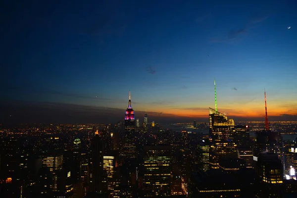 Malerischer Blick Auf Die Stadt Der Dämmerung New York City — Stockfoto