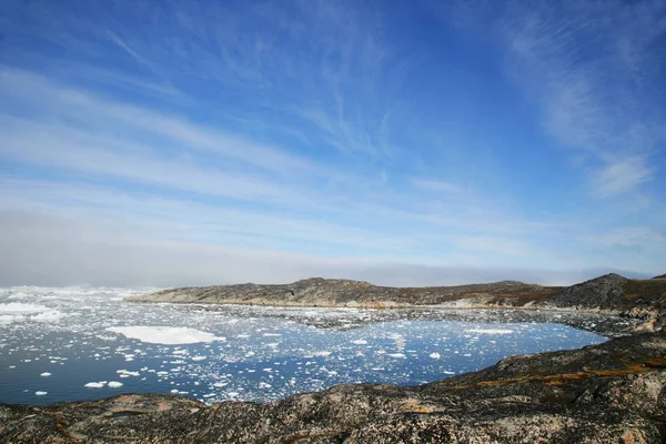 Vista Panorámica Los Icebergs Disco Bay Ilulissat Groenlandia —  Fotos de Stock