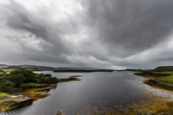 Вид Сельский Пейзаж Пасмурный День Остров Скай Шотландия Великобритания — стоковое фото