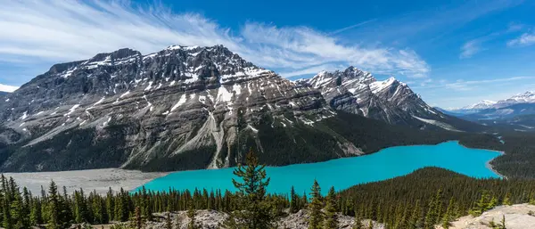 Vista Panorâmica Lago Peyto Parque Nacional Banff Alberta Canadá — Fotografia de Stock
