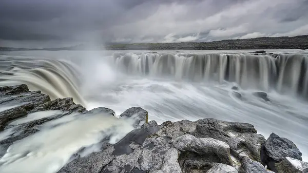 Vacker Utsikt Över Majestätiska Selfoss Vattenfall Island — Stockfoto