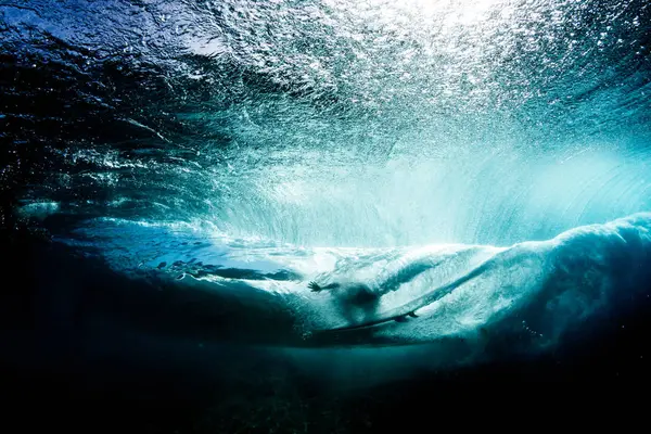 Υποβρύχια Προβολή Των Surfer Του Banzai Pipeline Χαβάη Ηπα — Φωτογραφία Αρχείου