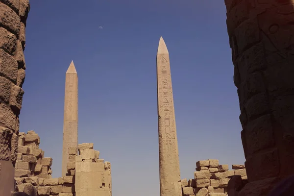 Malowniczy Widok Obeliski Ruiny Egipt — Zdjęcie stockowe