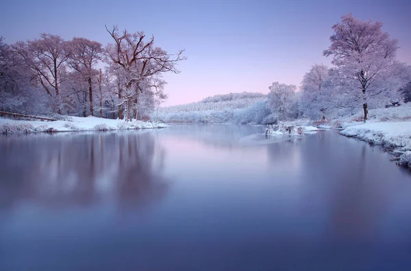Irland Cootehill Malerischer Blick Auf Den Zugefrorenen Dromore River Bei — Stockfoto