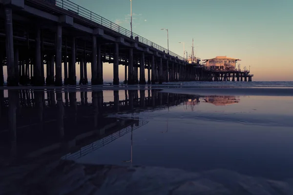 Muelle Santa Mónica Amanecer Los Ángeles California Estados Unidos — Foto de Stock