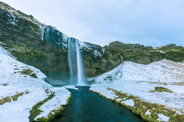 Vacker Utsikt Över Vattenfallet Island Seljalandsfoss — Stockfoto